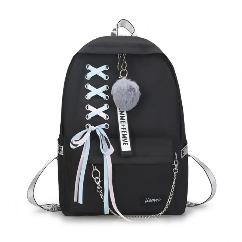 

Hot selling nylon campus students school backpack bags for teenager girls, Custom made