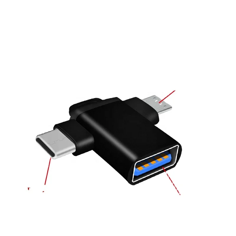 

2 in 1 USB-C Android phone Type C 3.1 with micro To USB 3.0 OTG OTG Adapter, Customer customization