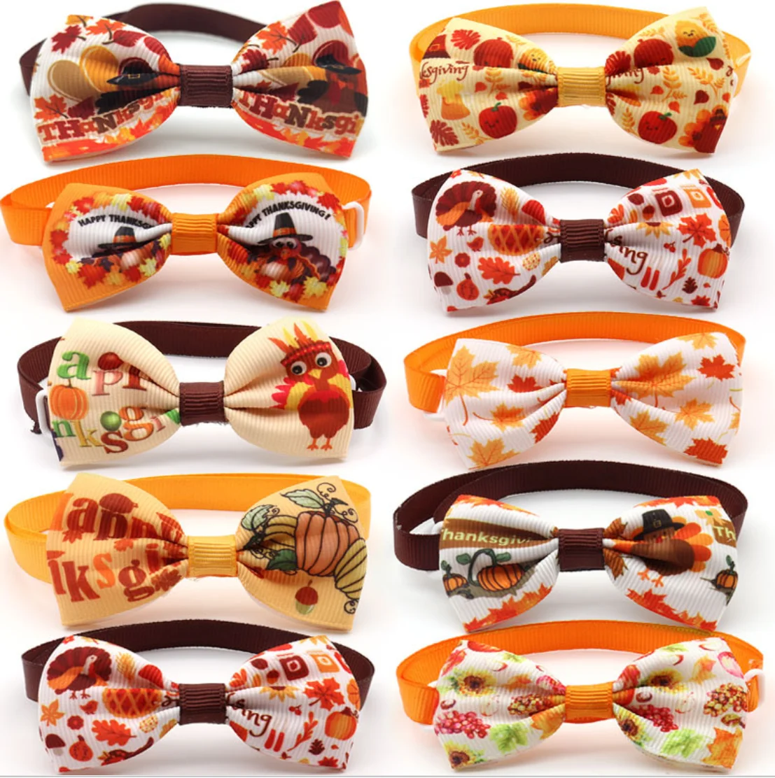 

Wholesale Luxury Adjustable Grooming Straps Pet Ties Cat Neckties Thanksgiving Bow, Select colors