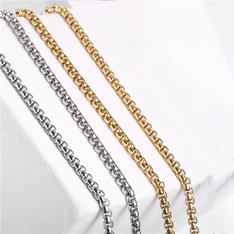 

3MM4MM5MM stainless steel keel chain pearl chain necklace
