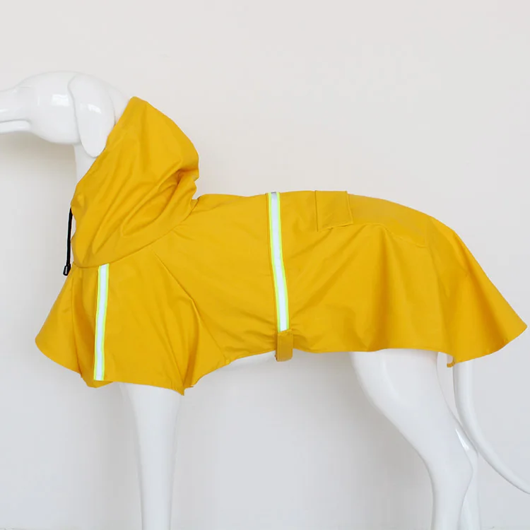 

Hot Selling Durable Solid Pet Raincoat Dog Clothes with reflective stripe