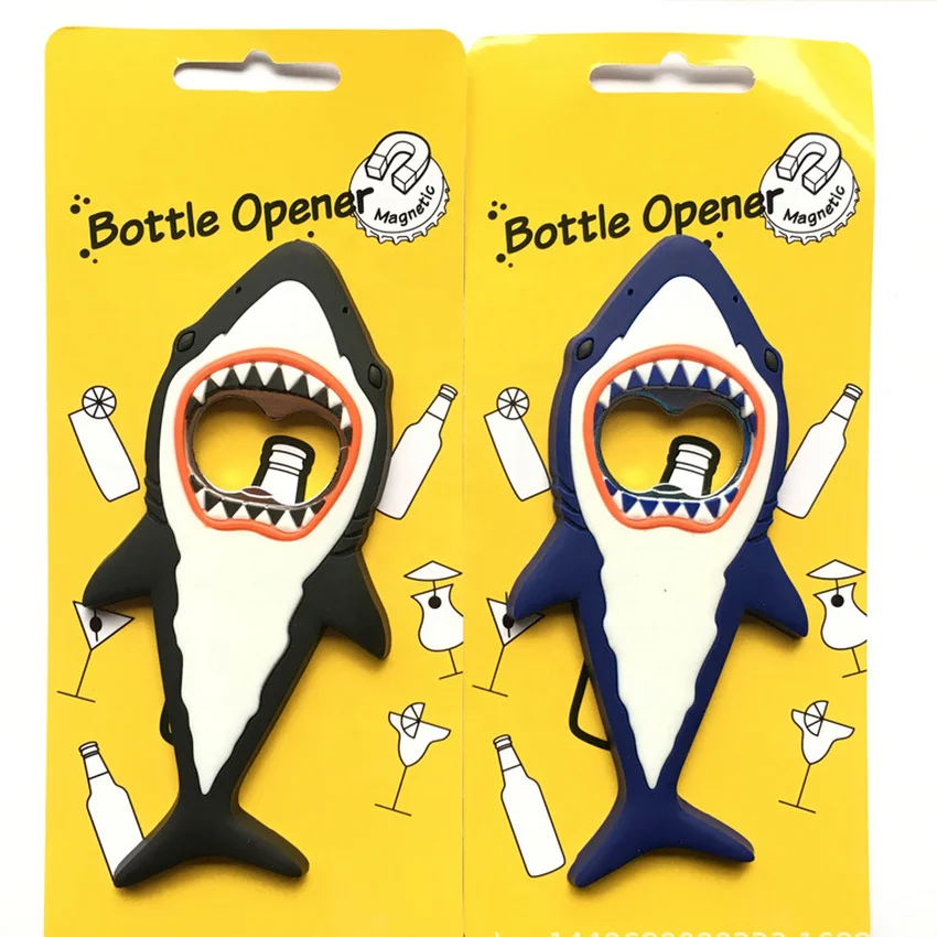 

Ocean Theme Kitchen Bar Tool Soda Openers Refrigerator Magnet Cartoon Shark Bottle Openers