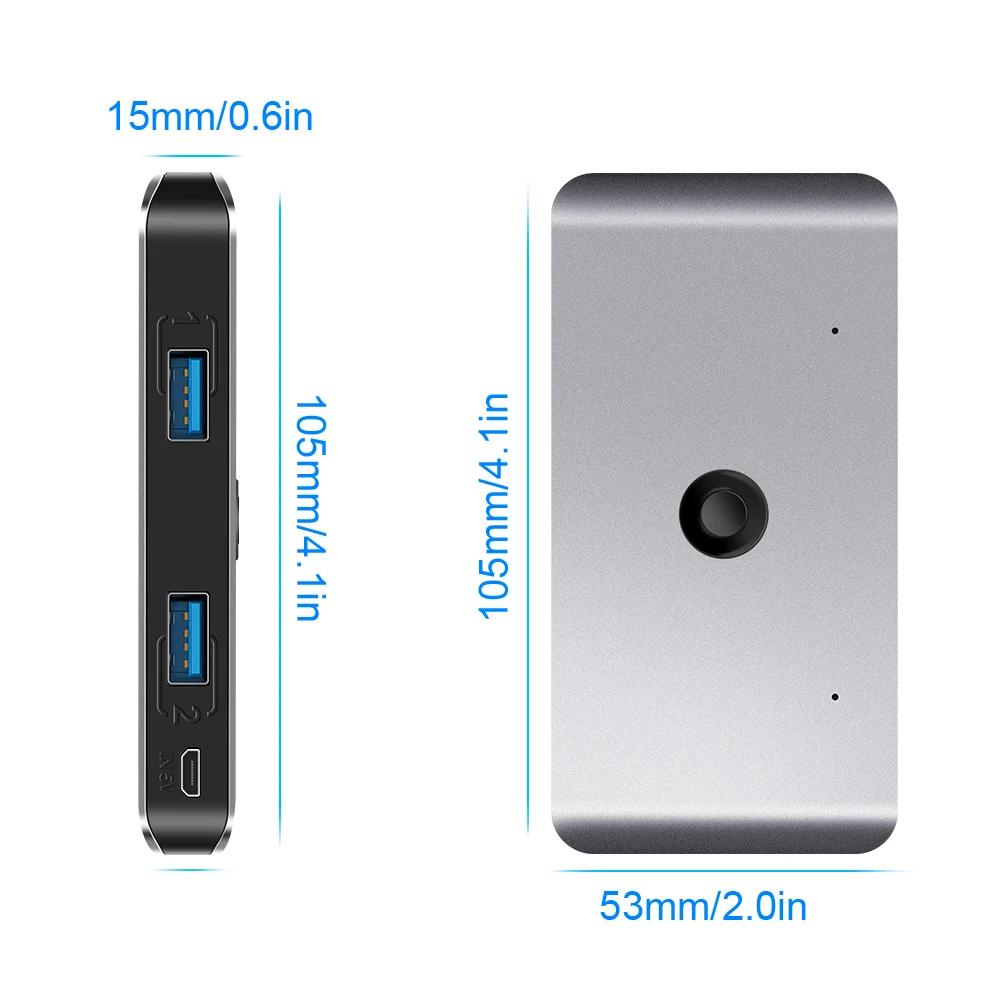 

USB 3.0 Switch KVM Switcher for 2 PC Sharing 4 USB Devices, One-Button Swapping for Keyboard, Mouse, Scanner, Printer