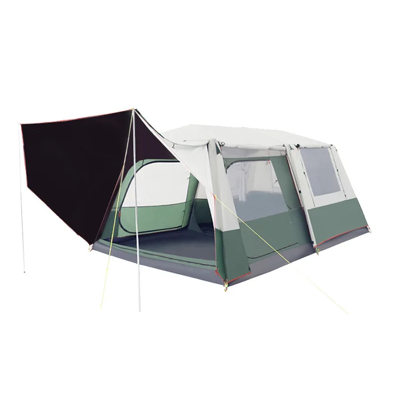 

8-10 Person Large Waterproof PU3000mm Outdoor Spacious Tent with Porch Family Camping Tent, Green