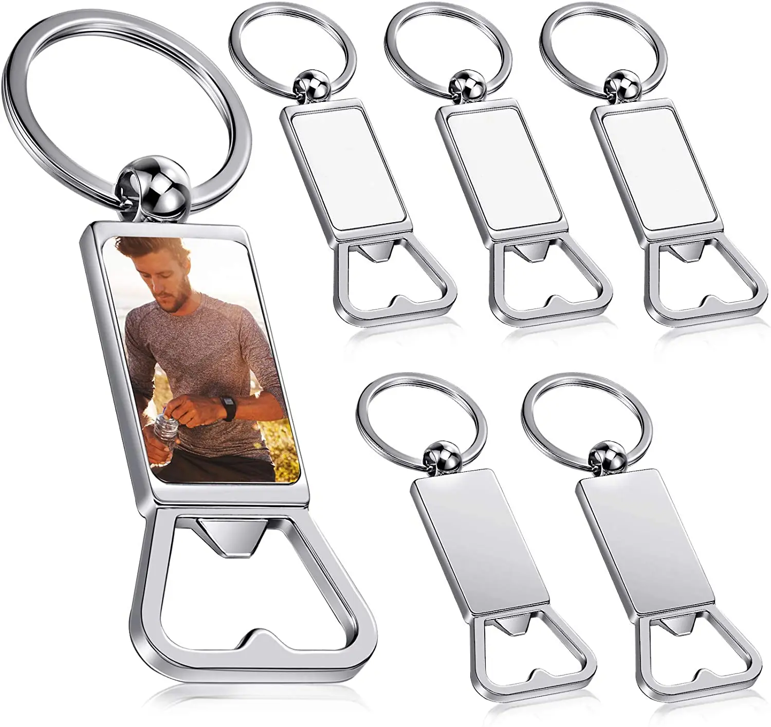 

Promotion Gift Custom Picture Aluminum Heat Transfer Beer Metal Blank Sublimation Bottle Opener Keychain