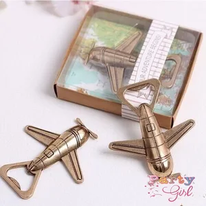 wedding favor airplane shape metal bottle opener