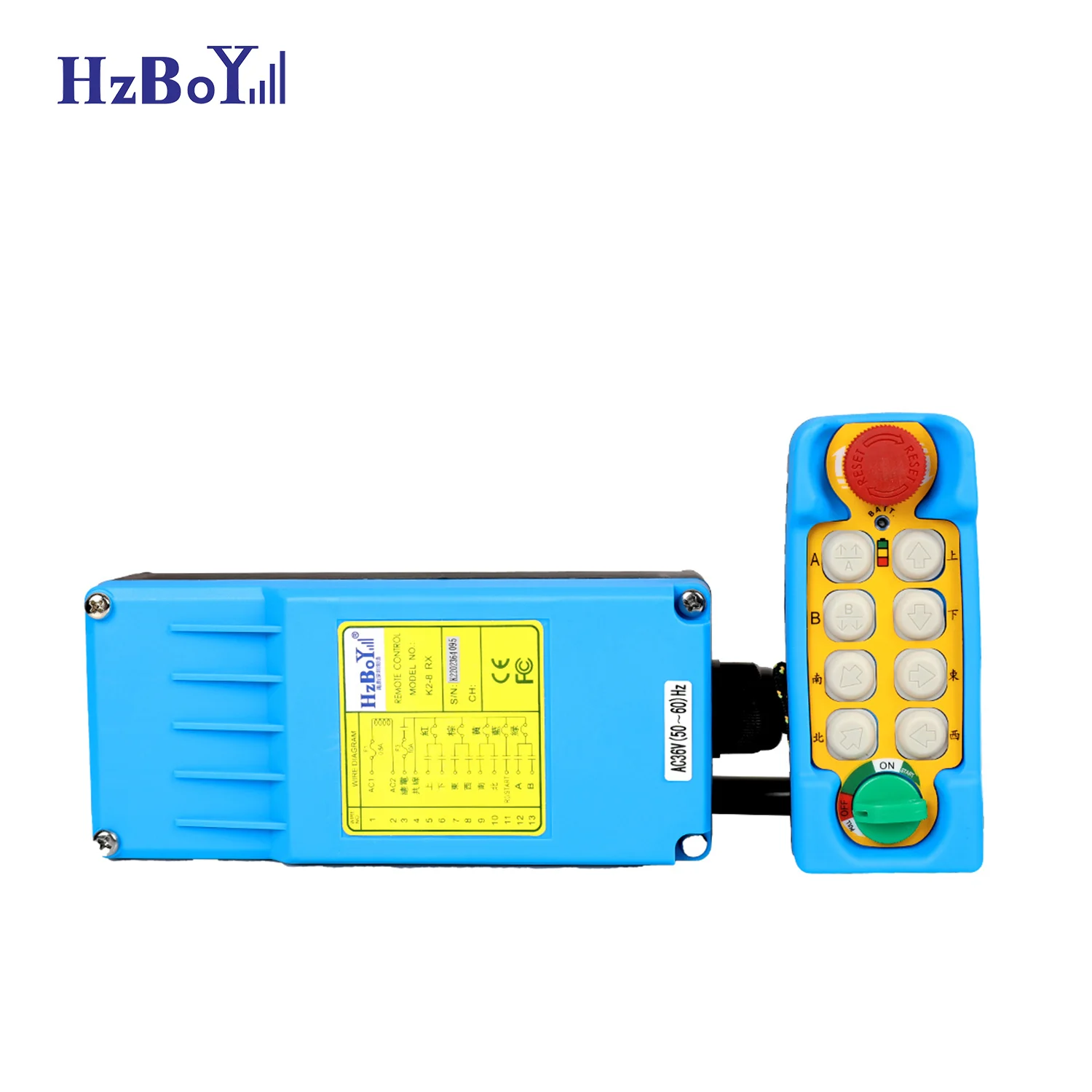 

K2-8 8 keys Industrial crane radio wireless remote control and receiver