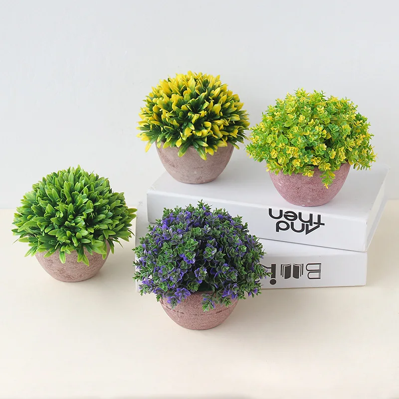 

Wholesale semi-round artificial flower green plant bonsai decoration creative home living room desktop decoration artificial flo, The color of love