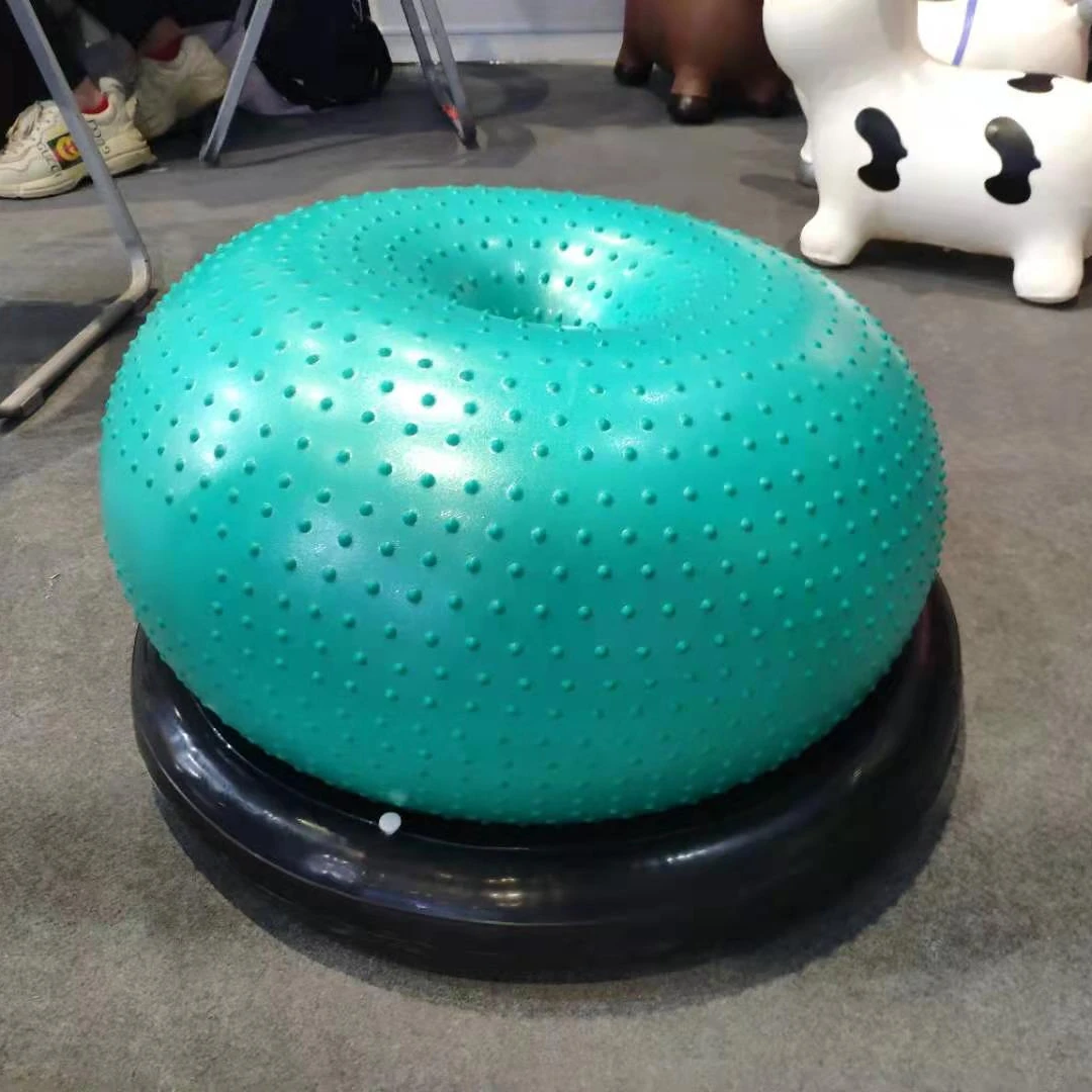 

Pet Dog Toys Custom Size anti burst fitness balance inflatable PVC donuts gym ball, Customized color