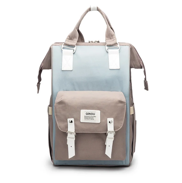 

High quality mommy baby backpack with USB charging New designer diapers bags mommy with insulated pockets LOW MOQ, Pink, black,blue,grey