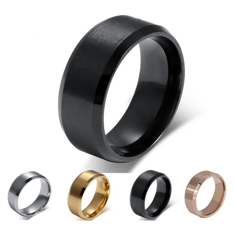 

Wholesale high quality black stainless steel men's ring, Silver/gold/black