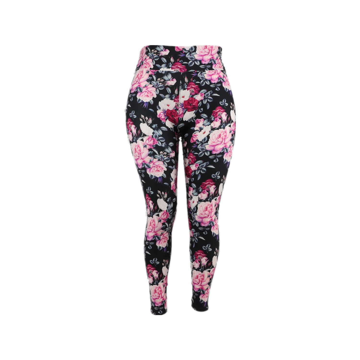 

High Quality Stretch Women Pants Ultra Buttery Soft Tights Polyester Spandex Women Girls Draw Retro Bloom Flowers Yoga Leggings, Customized colors