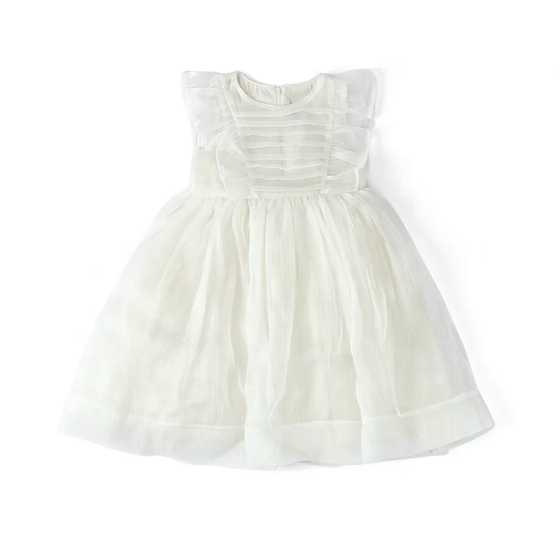 

Luxurious Infant Toddler Boutique Baby Girls Summer White Organza Cotton Frock Princess Dress Birthday Party Dresses, White or customed