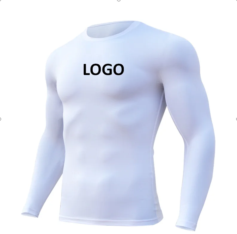 

2021 new High quality Wholesale Fitness Men Tight Long Sleeve Running Sports Thermal Muscle Gym Lost Weight Compression T Shirt, As picture