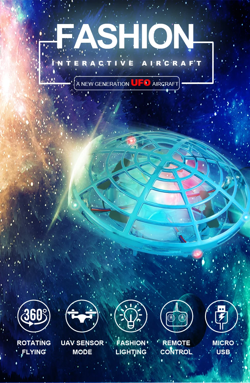 Sensing Flying Toys Easy To Play Funny Electric Hover Star Ufo Toy With