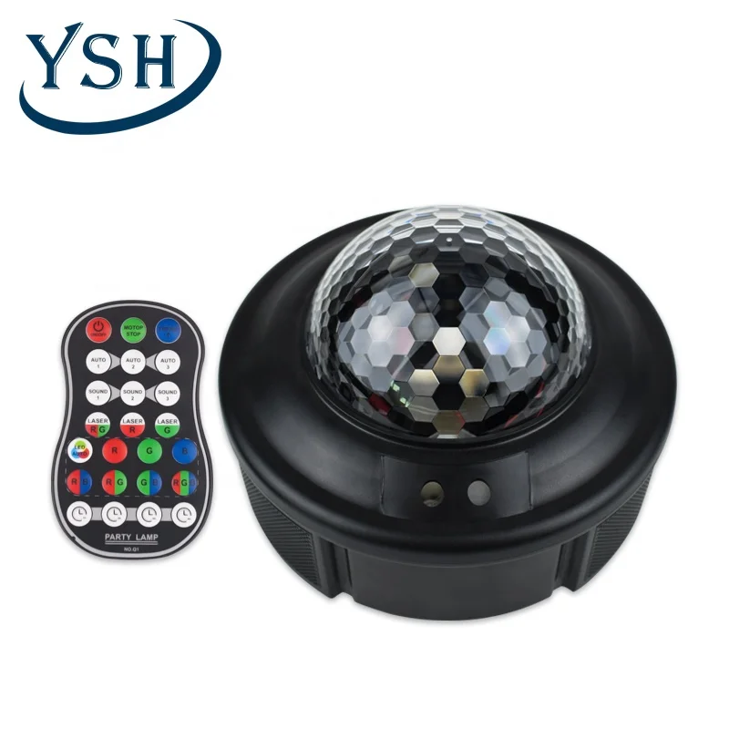 YSH LED  90 Water Ripple Patterns Magic Ball Laser Light Sound Activated 18W Party  Lamp with Remote Control for Bar Wedding