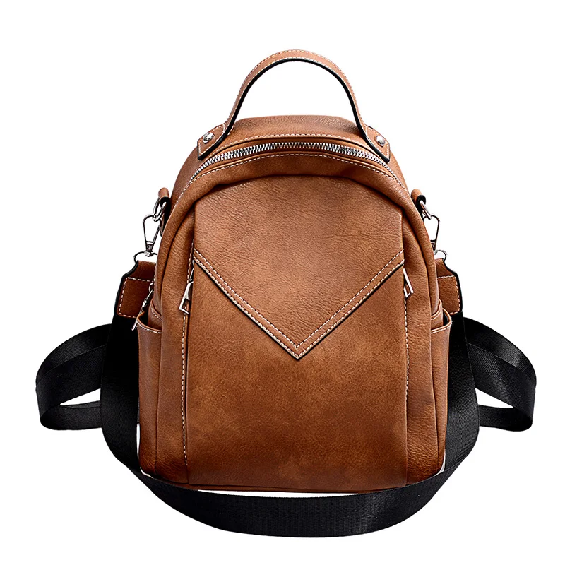 

Solid Color Fashion Small Female Back Pack PU Leather Backpacks for Ladies Women