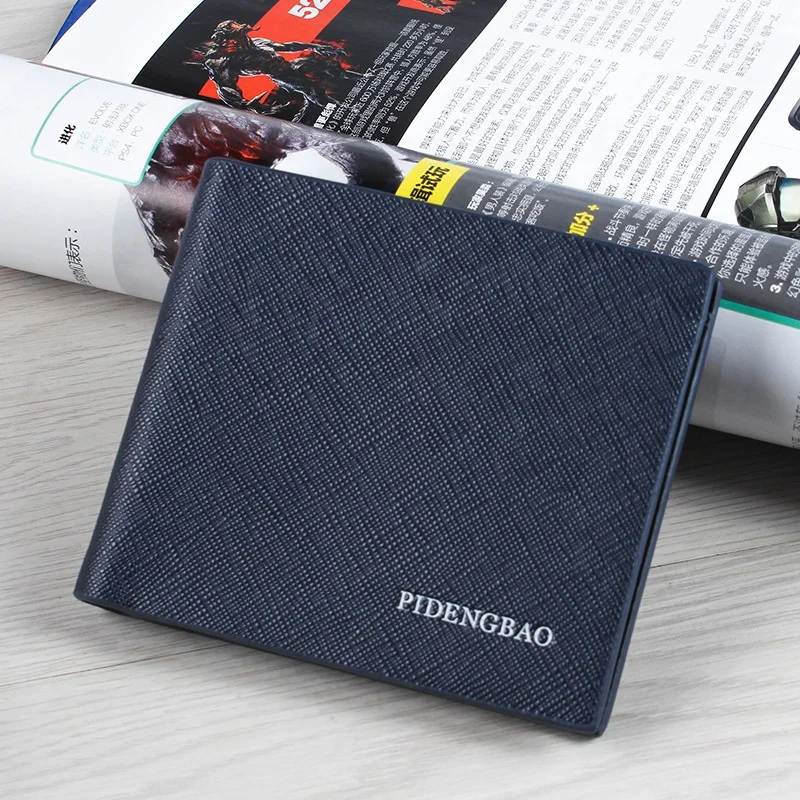 

New Fashion Men Simple Wallets Money Clip Leather Short Design Slim Pidengbao Wallet Dompet