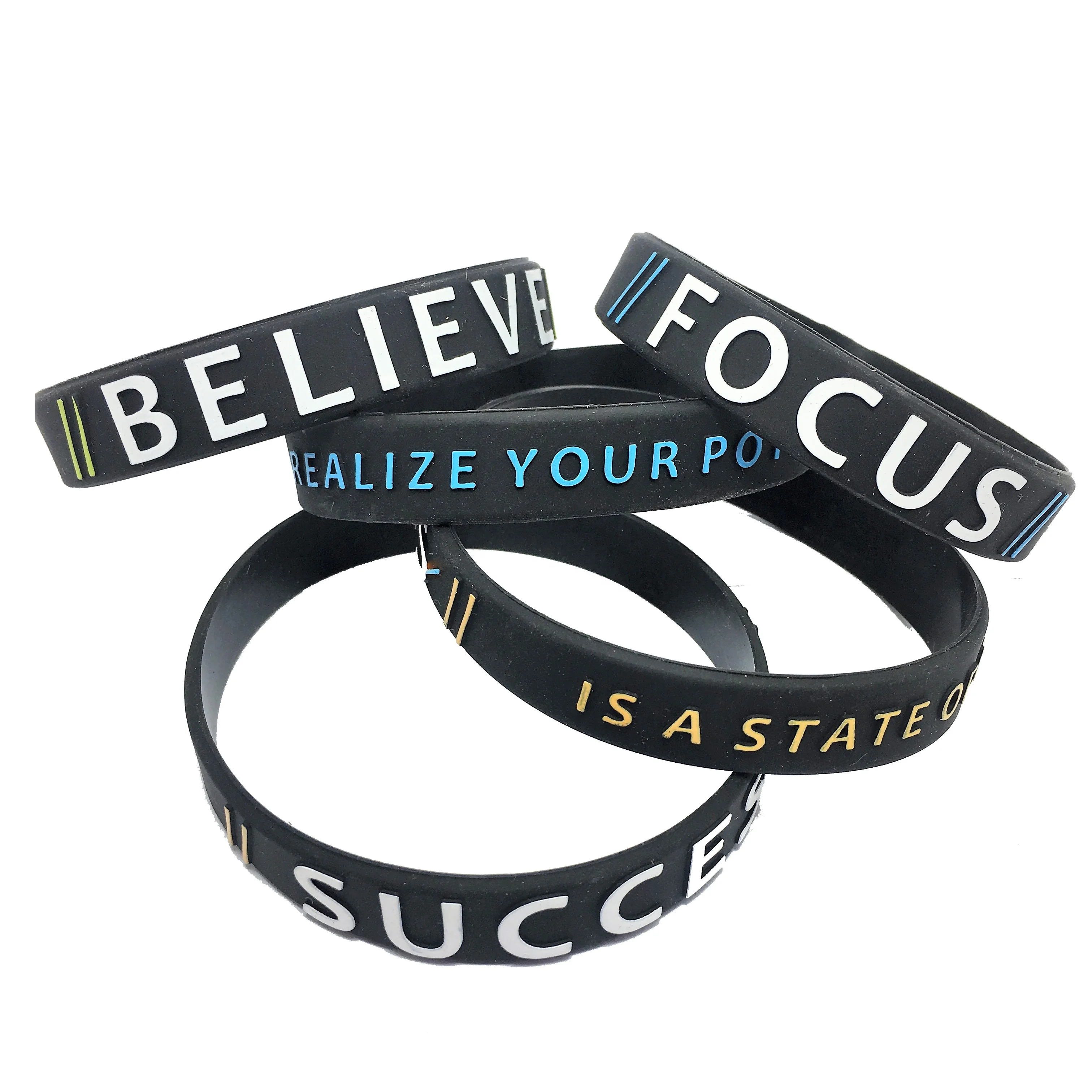 Bulk Cheap Ecofriendly Professional Printed Silicone Bracelets Custom