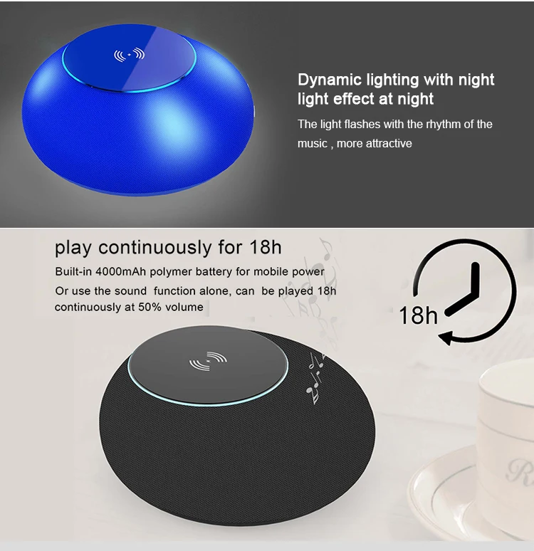 Round ABS plastic Mini outdoor waterproof bass wireless woofer for Bluetooth 5.0 speaker phones computer