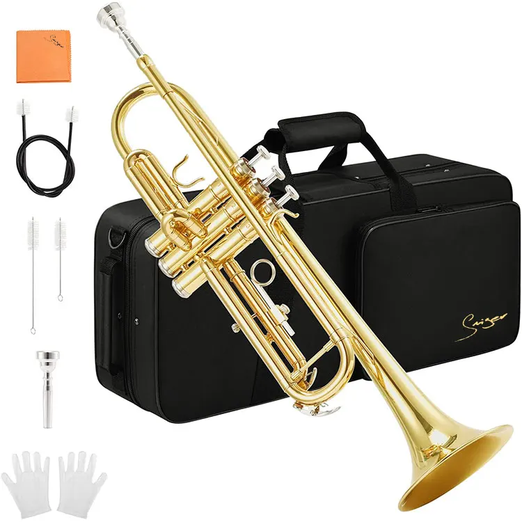 

Bb Trumpet Standard Set for Student Beginner with Hard Case, Gold