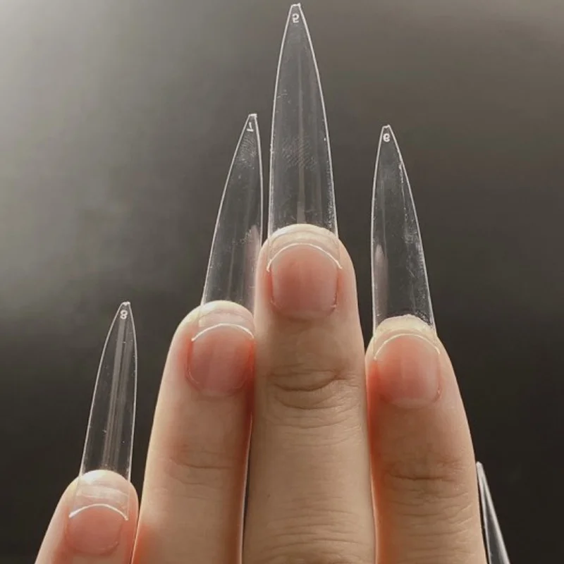 

Acrylic Salon long half cover coffin nails artificial nail tips Half Cover Nail Art Tips, Picture