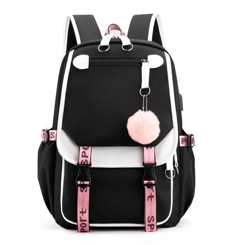 

Women girls School Backpacks Anti Theft USB Charge Backpack Waterproof Bagpack School Bags Teenage Travel Bag