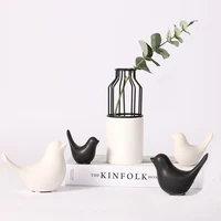 

Nordic White Black Ceramics Birds Ornaments Sets Decorative For Home Party Gifts