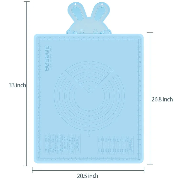 

Amazon New Sale Rolling Baking Mat Reusable Bunny Silicone Baking Mat, Customized