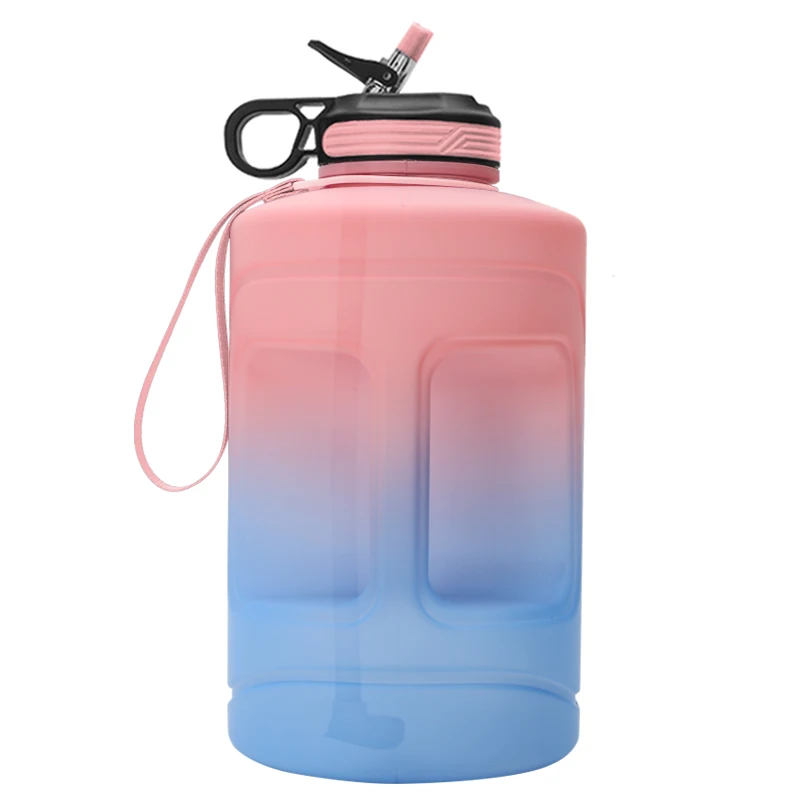 

2021hot amazon gallon sport water bottle Large Capacity motivational Water Bottle PETG Plastic Time Marker custom logo color, Customized color