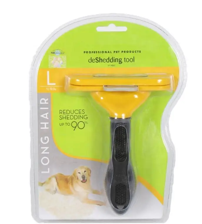 

Professional Pet Products Stainless Steel Pet Grooming Hair Fur Remover Combs Deshedding Tools Dog Fur Eliminator, Yellow, green, purple