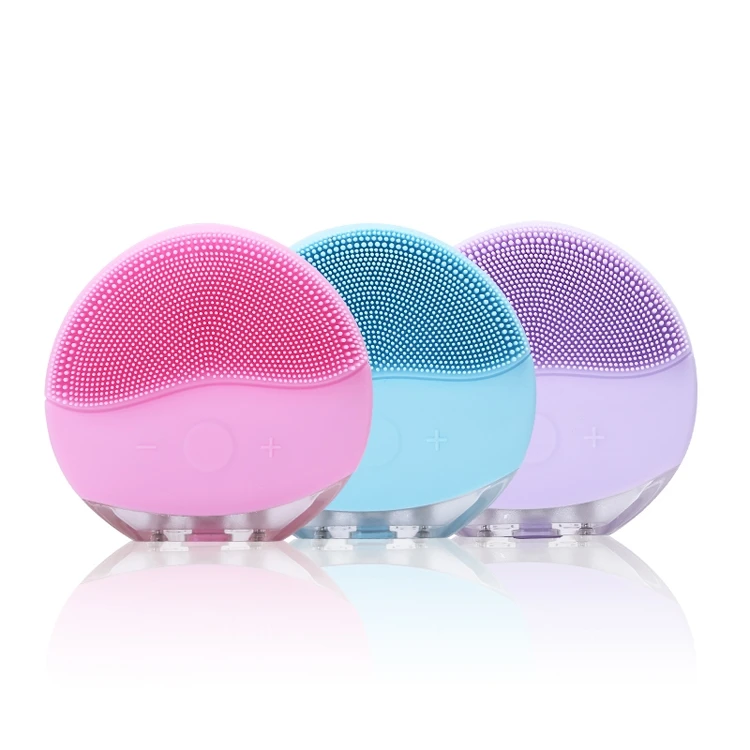 

Custom mini usb Electric silicone sonic vibrating face pore washing cleansing brush for facial