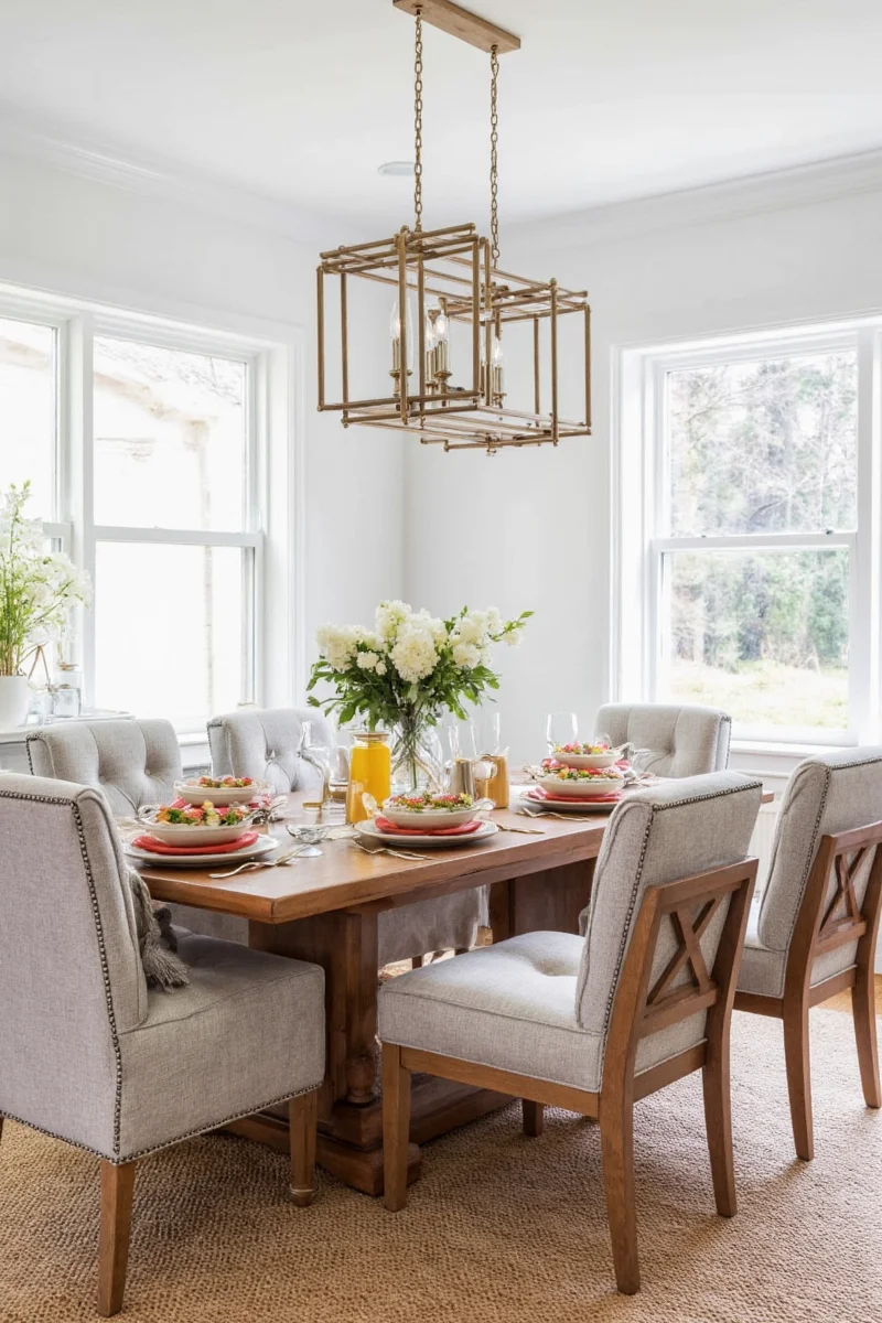 Cozy family-friendly dining room setup