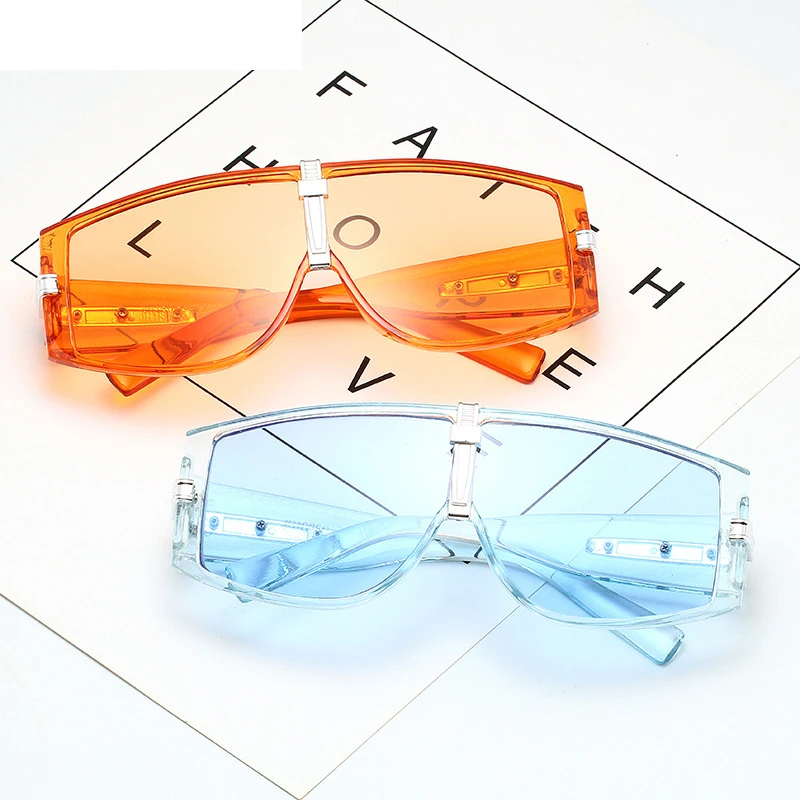 

Fashion Sunglasses Men's and Women's Large Frame One-piece Sunglasses Cross-border Ultra Low Price Wholesale