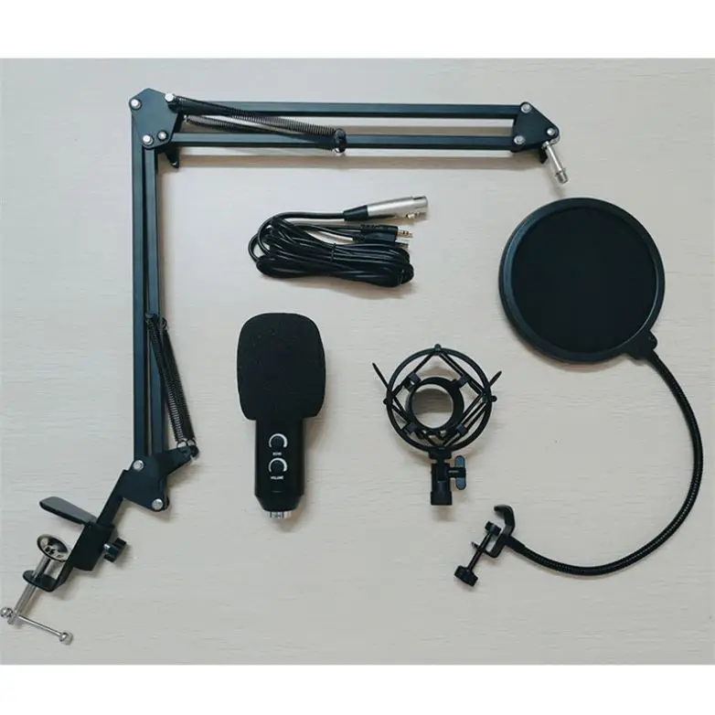 

for video recording BM-838 3.5mm jack Professional Condenser Microphone USB Mic BM838 microphones, Black