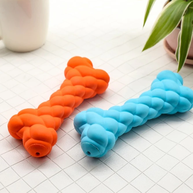 

Vking Manufacturers Durable Soft Natural Rubber Dumbbell Bubble Bone Squeaky Dog Chew Toys