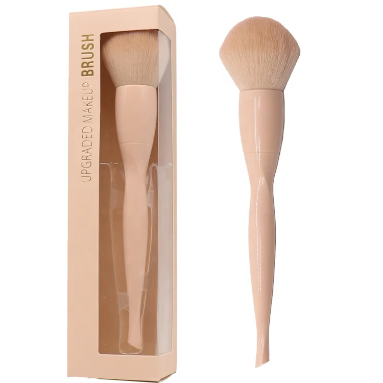 

Low price Nylon hair PP handle single brush for makeup cosmetic brush powder brush with window box