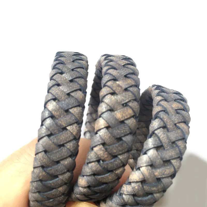 德国热销珠宝寻找皮绳手工编织12毫米扁平皮绳制作手链