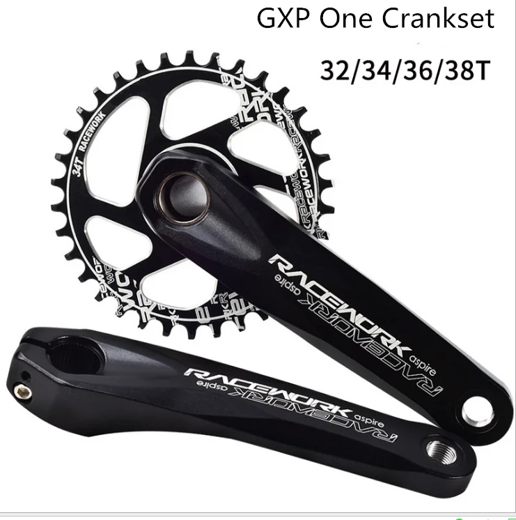 

GXP bicycle crank, aluminum alloy chainring crank with bottom bracket, Black