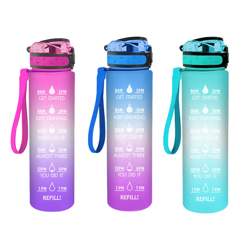 

US and Europe Hot Sale 32oz/ 1L BPA Free Custom Sports Water Bottle With Filter, Purple /blue /green