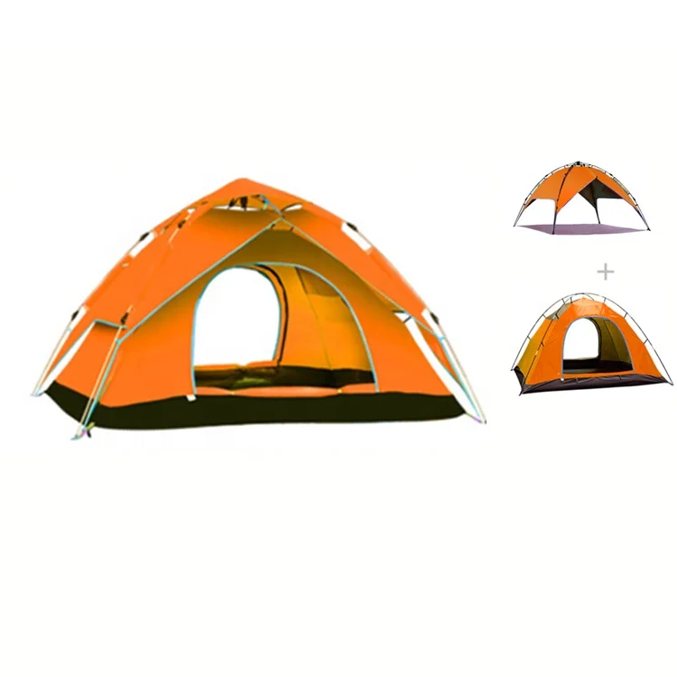 

Triple Layer Automatic Tent 3-4 Person Waterproof Popup tenda Camping Tent for Outdoor, Dark green,blue,light green,bluish green,orange