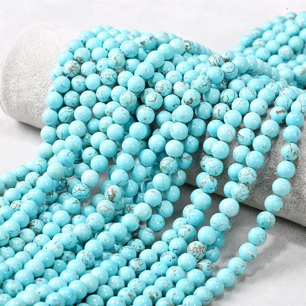 

Real Natural Turquoise Stone Loose Beads for Necklace Jewelry DIY Making Design