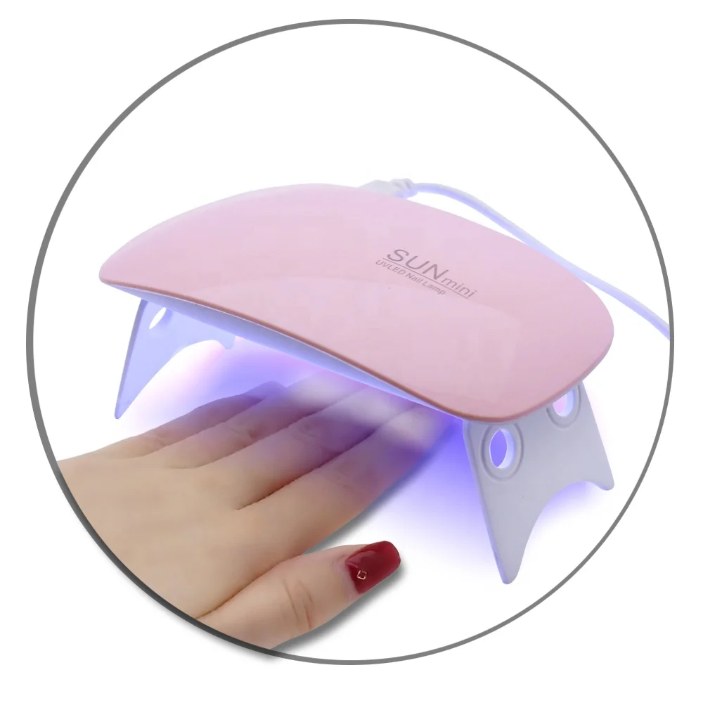 

6W Mini Nail Lamp Pink Nail Kit Dryer Acrylic Kit Portable Drying Lamp UV LED Lamp, White