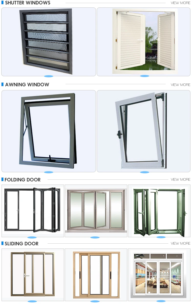 House aluminium toughened glass window frames with louver panel