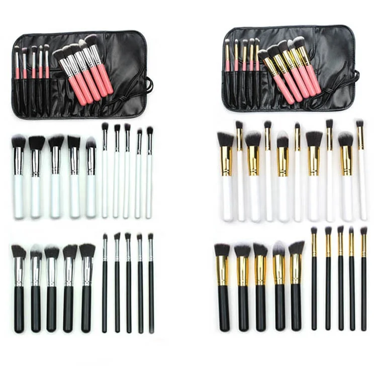 

Small Make Up Brushes Kit for Travel Easy Carry Kabuki Eyeshadow Powder Eyebrow Eyeliner Blush Concealer Brushes 10pcs