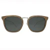 FDA CE SGS Certified Wood Sunglasses with Square Lens and Stainless Steel Temple YT-LA-0142L