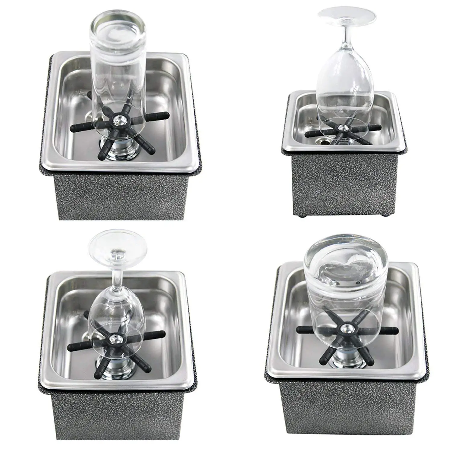 Stainless Steel Steaming Pitcher Rinser Glass Bottle Cleaning Rinser