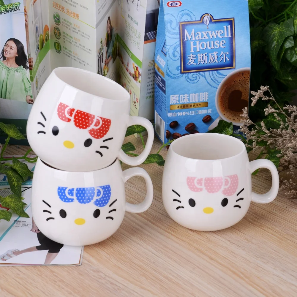 

2021 New creative design decal printing customer logo 300ml ceramic coffee milk drinking water mug cup made in china