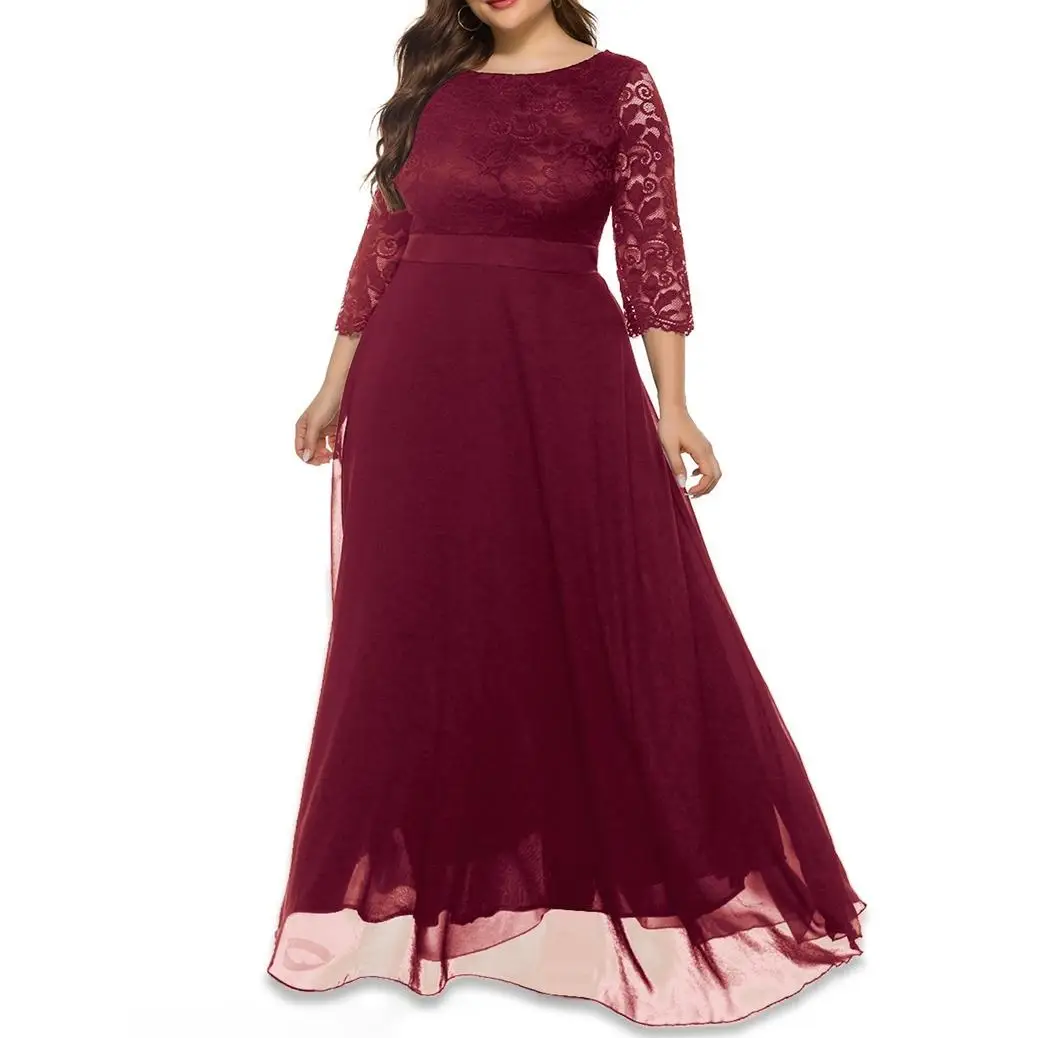 Plus Size Elegant Party Evening Wedding Formal Dresses for Women Plus Size Women's Clothes New Lace Evening Dress