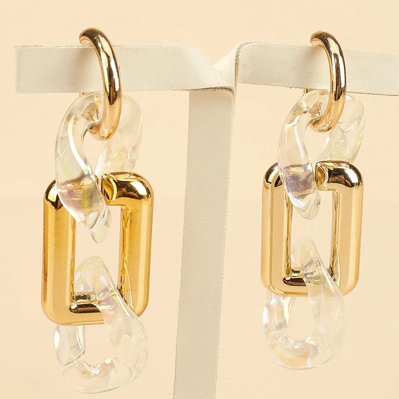 

New Charming Geometric Square Hook Earrings for Women Bijoux Jewelry Wholesale